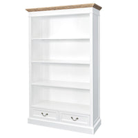 Hamptons Sorrento 2 Drawer Open Library Bookcase