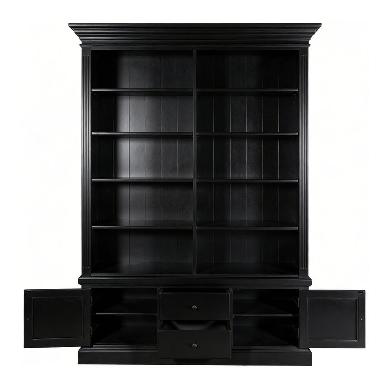 Hamptons Library Display Bookcase Cabinet with 2 Drawer