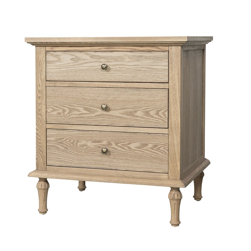Hamptons Heritage 3 Drawer Bedside Lamp Table