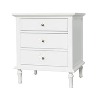 Hamptons Heritage 3 Drawer Bedside Lamp Table