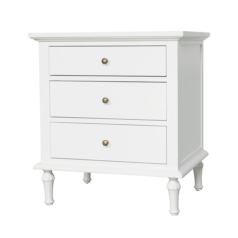 Hamptons Heritage 3 Drawer Bedside Lamp Table