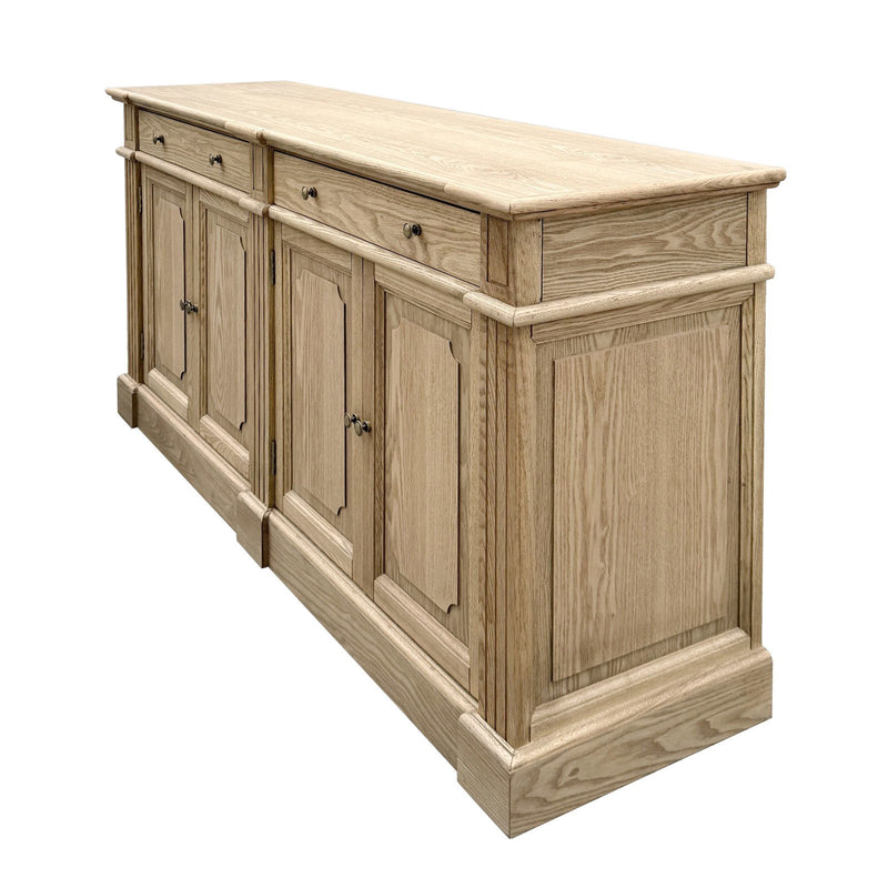 Harbourline Classic Hamptons Panelled Sideboard Buffet & Console Cabinet with 4 Doors & 2 Drawers