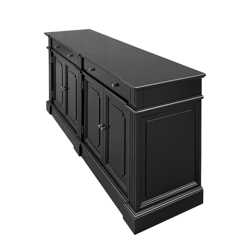 Harbourline Classic Hamptons Panelled Sideboard Buffet & Console Cabinet with 4 Doors & 2 Drawers