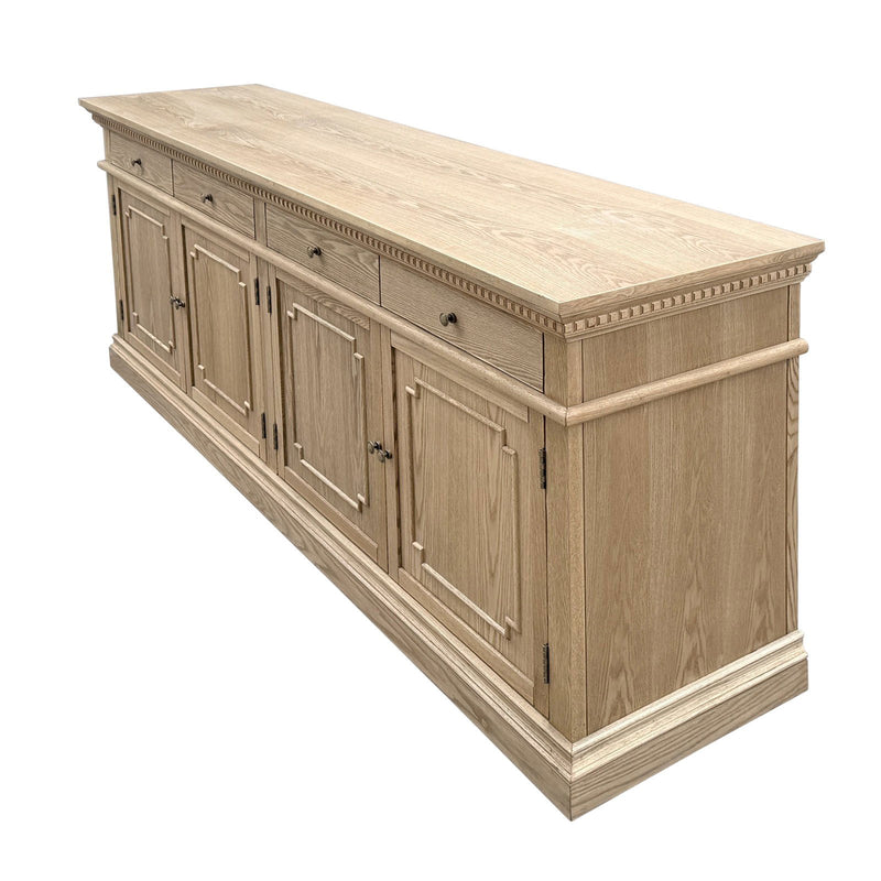 New England Hamptons 4 Drawers 4 Doors Sideboard Buffet & Console Cabinet