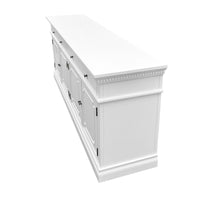 New England Hamptons 4 Drawers 4 Doors Sideboard Buffet & Console Cabinet