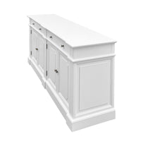 Harbourline Classic Hamptons Panelled Sideboard Buffet & Console Cabinet with 4 Doors & 2 Drawers