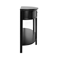 Hamptons Coastal Half-Moon Curve Hallway Console Table Dentil Molding Design