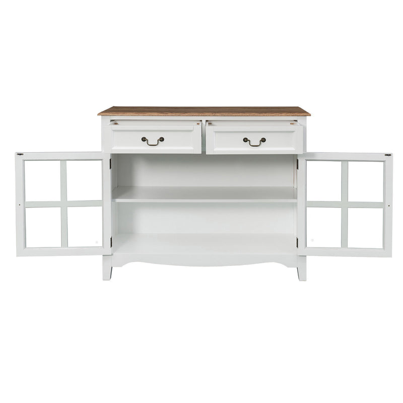 Hamptons Sorrento 2 Glass Door Small Sideboard Buffet