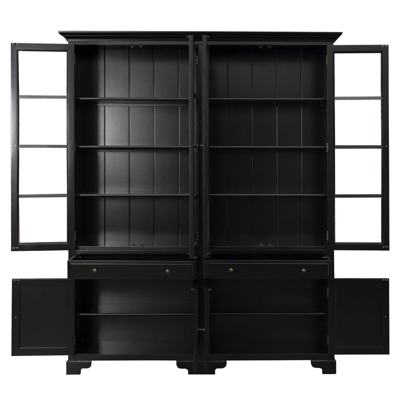 Hamptons Coastal Glass Display Cabinet Bookcase