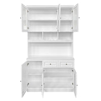 Hamptons Halifax Kitchen Pantry Glass Display Buffet and Wine Cabinet