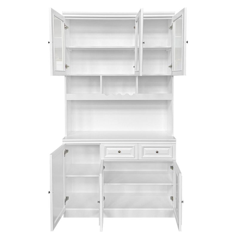 Hamptons Halifax Kitchen Pantry Glass Display Buffet and Wine Cabinet