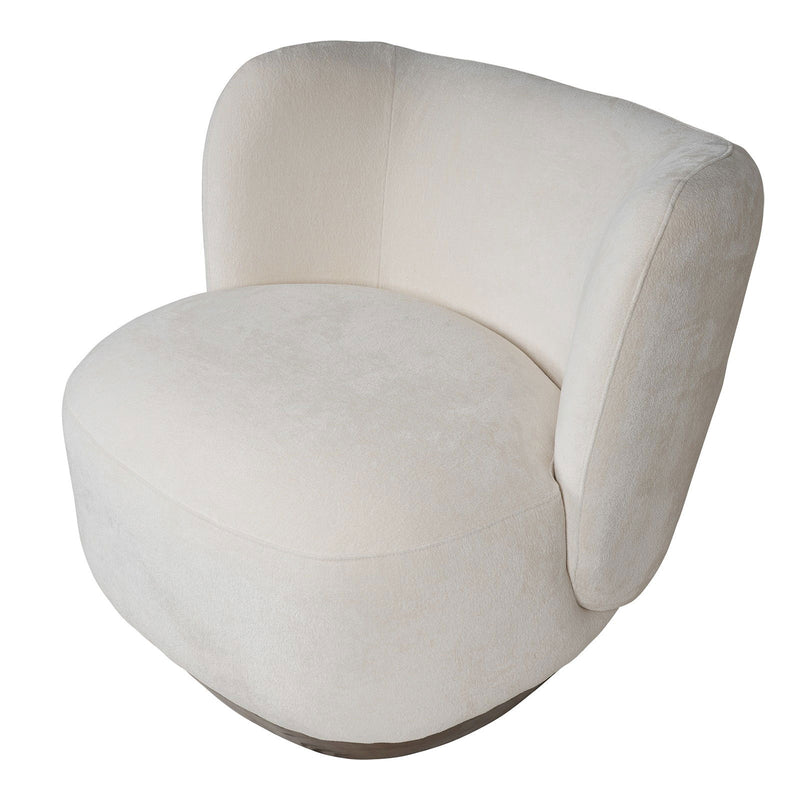 Cozy Modern Tulip Blossom Swivel Upholstered Accent Chair