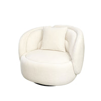 Tulip Blossom Boucle Swivel Lounge Armchair