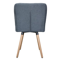 Set of 2 Upholstered Modern Fabric Dining Arm Chairs Grey