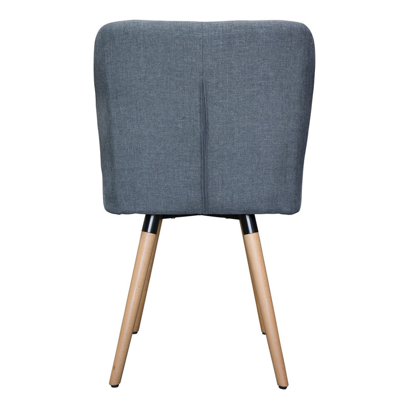 Set of 2 Upholstered Modern Fabric Dining Arm Chairs Grey