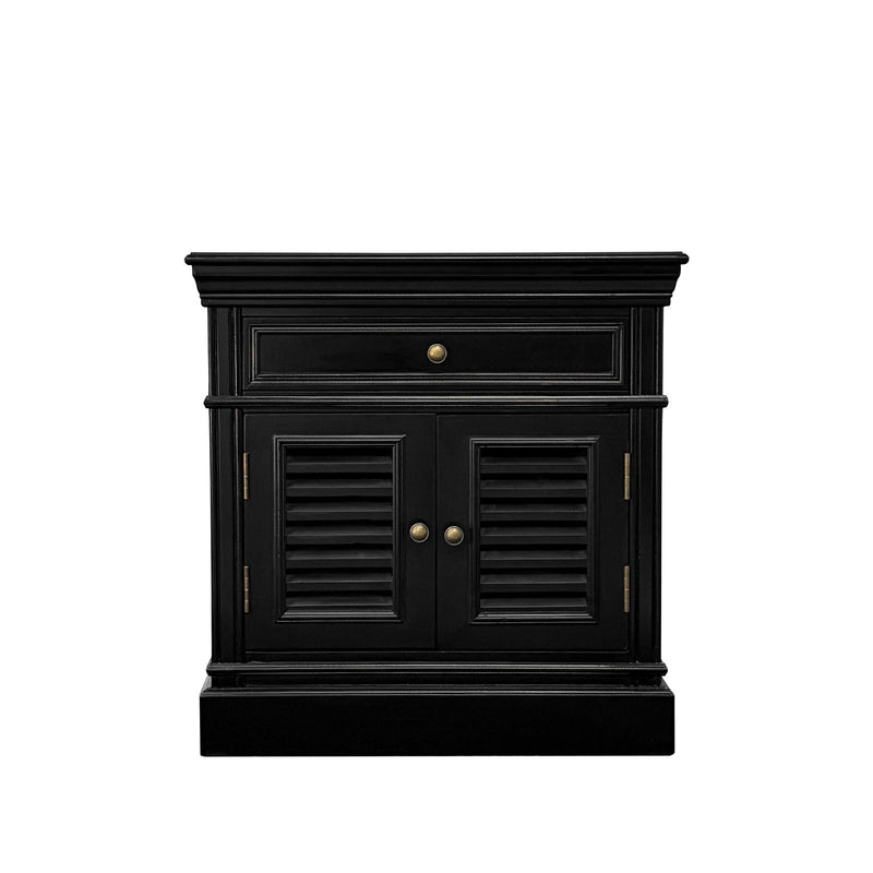 (Factory Second) Hamptons Classic 1 Drawer Bedside Table with Louvered Doors