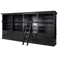 Hamptons Halifax Open Extendable Bookcase with Ladder 486-604cm