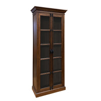 (Factory second)French Provincial Casement Double Door Glass Display Cabinet Bookcase