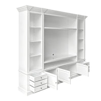 Hamptons Coastal White Entertainment Unit Cabinet with Optional Solid Hardwood Upgrade