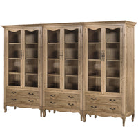 French Provincial Display Cabinet & Bookcase Natural Ash/ Modular Design