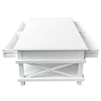 Hamptons Coastal Beach 4 Drawers Side Cross Coffee Table