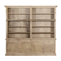 Hamptons Halifax Open Extendable Bookcase with Ladder 250-368cm