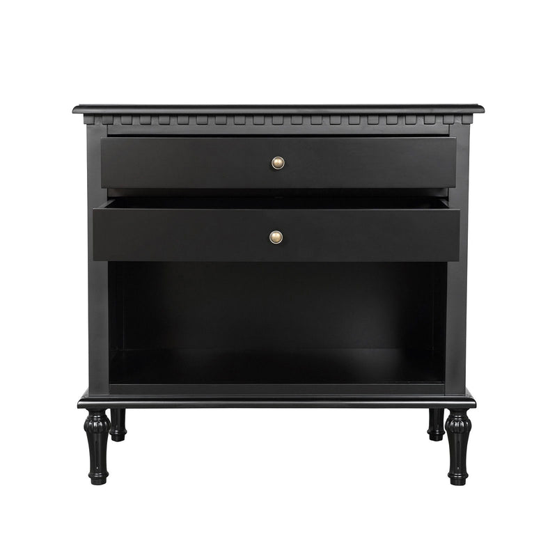 Hamptons Halifax Two Drawers Bedside Table