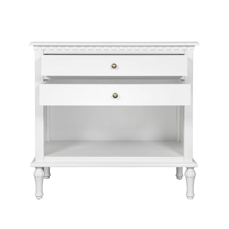 Hamptons Halifax Two Drawers Bedside Table