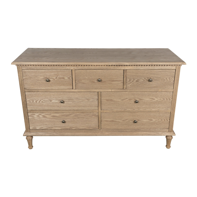 Hamptons Heritage 7 -Drawer Tallboy Dresser with Classic Turned Legs and Dentil Molding Design