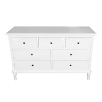 Hamptons Heritage 7 -Drawer Tallboy Dresser with Classic Turned Legs and Dentil Molding Design
