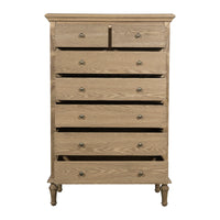Hamptons Heritage / Providence  7 -Drawer Tallboy Dresser with Classic Turned Legs