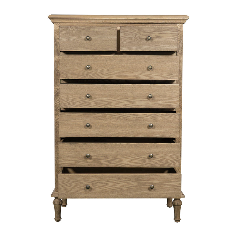 Hamptons Heritage / Providence  7 -Drawer Tallboy Dresser with Classic Turned Legs