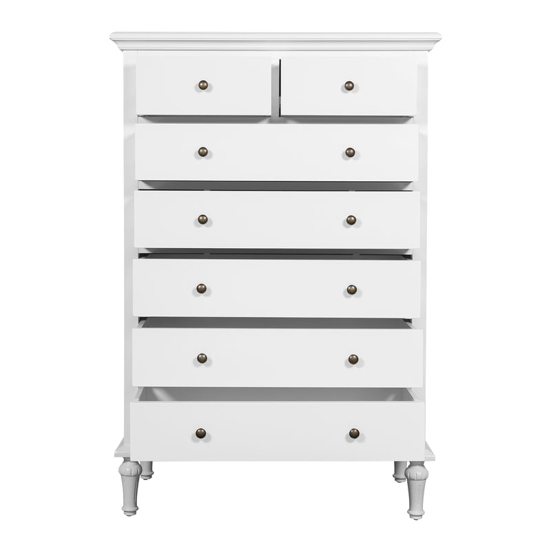 Hamptons Heritage / Providence  7 -Drawer Tallboy Dresser with Classic Turned Legs