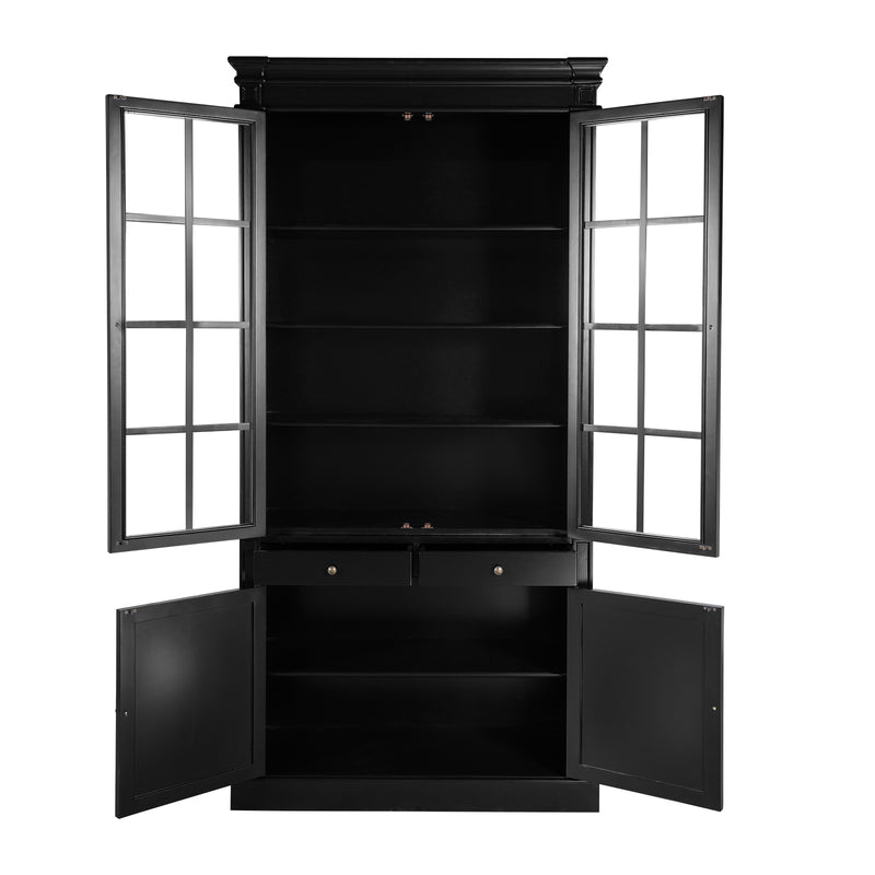 Hamptons Coastal 2 Glass Door Display Cabinet Bookcase