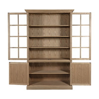 Hamptons Coastal Hutch Glass Display Cabinet Bookcase and Buffet Cupboard