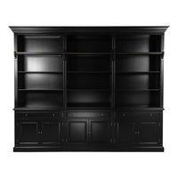 Hamptons Halifax 3 Bay Buffet and Hutch Bookcase with Ladder
