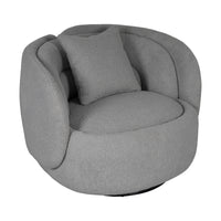 Tulip Blossom Boucle Swivel Lounge Armchair