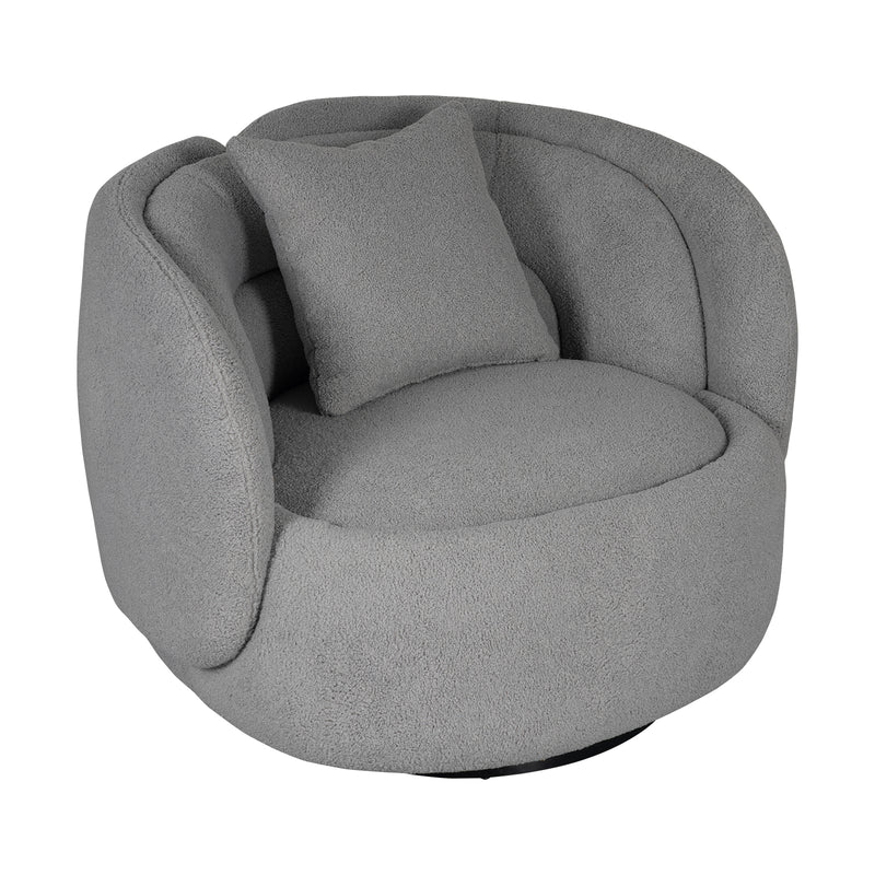 Tulip Blossom Boucle Swivel Lounge Armchair
