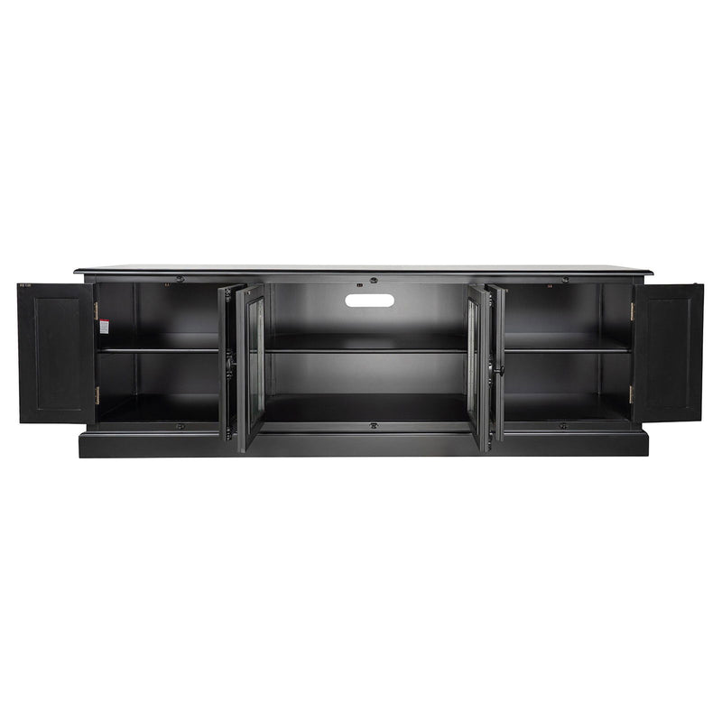 French Provincial Rustic Charm Glass-Door TV Entertainment Unit