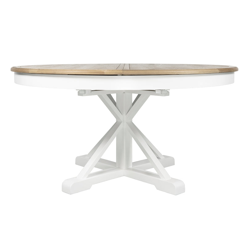 Hamptons Sorrento 150-190cm Round Extendable Trestle Dining Table