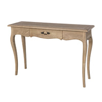 French Provincial Console Hall Table in Natural Oak