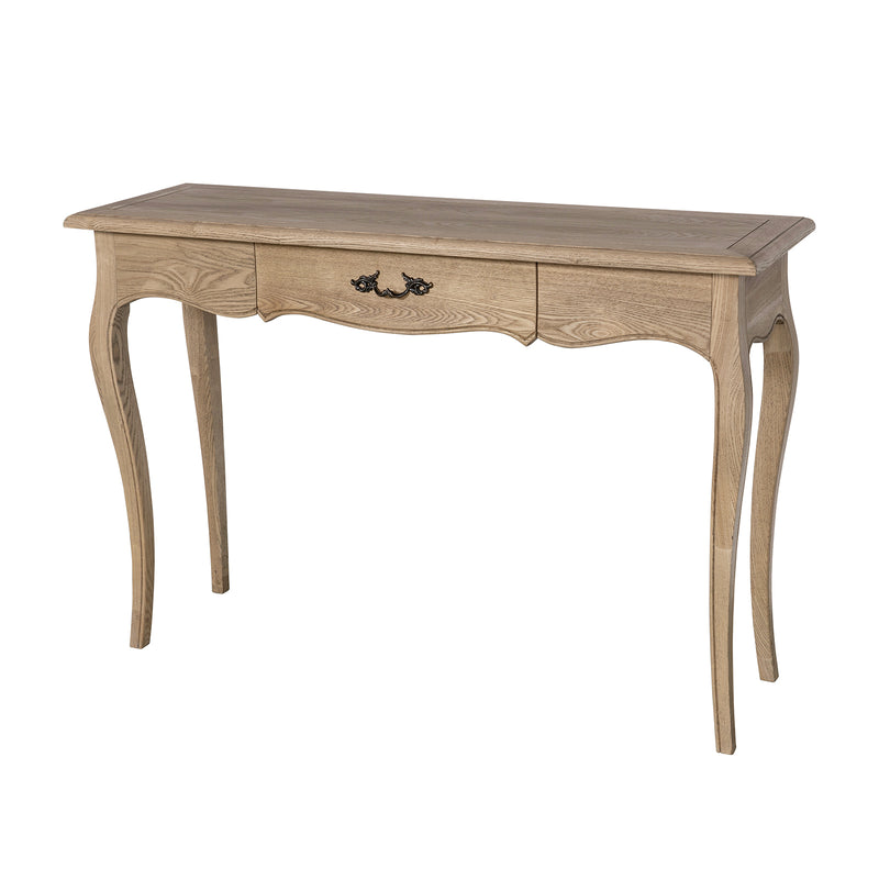 French Provincial Console Hall Table in Natural Oak