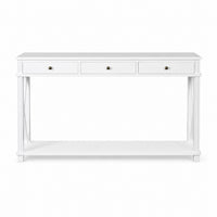 Hamptons Halifax Side Cross 3 Drawer Console Hall Table