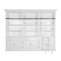 Hamptons Halifax 3 Bay Buffet and Hutch Bookcase with Ladder