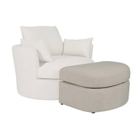 Contemporary Modern Austin Linen Foot Stool Ottoman