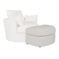 Contemporary Modern Austin Linen Foot Stool Ottoman