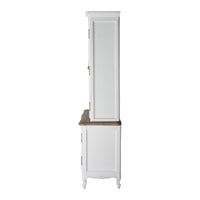 French Provincial Louis Vintage Glass Display Buffet and Hutch Cupboard Cabinet