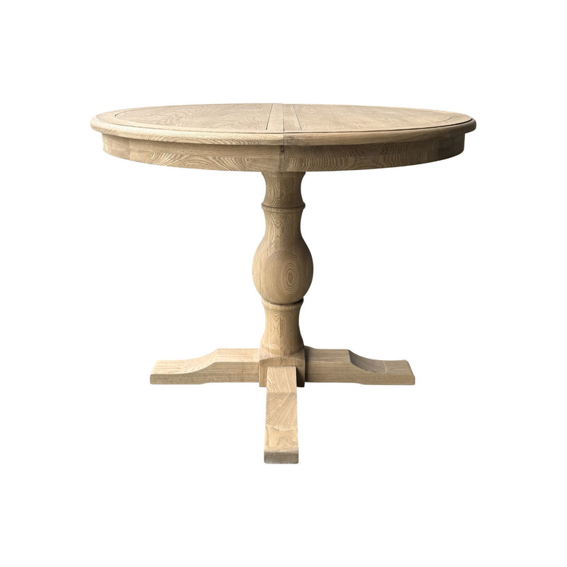 French Provincial Pedestal Round 100-150cm Extendable Dining Table NATURAL ASH 4–6 Seater