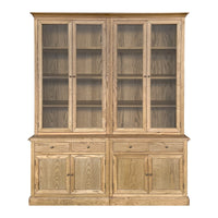 Hampton Halifax 2 Glass Door Hutch Display and Buffet Cabinet Bookcase Cupboard