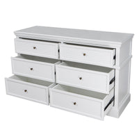 Hamptons Coastal Seaside 6 Drawer Chest Tallboy Cabinet